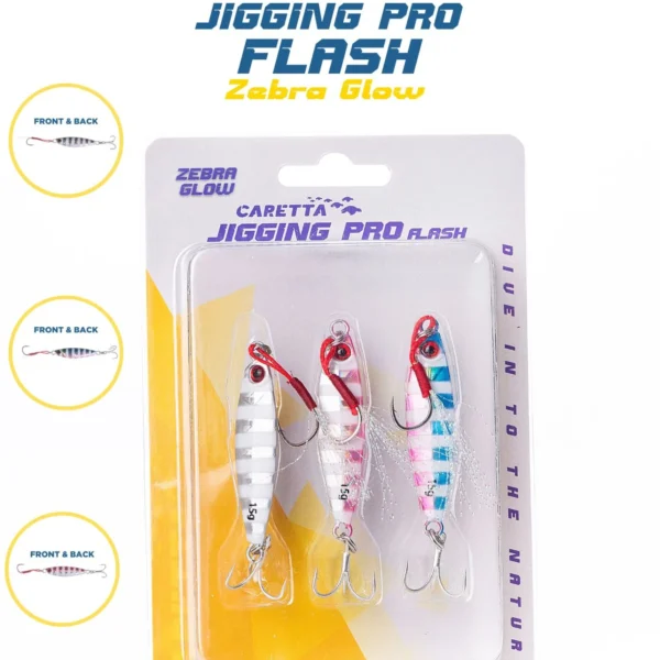 Caretta Jigging Pro Flash Jig Yem Zebra Glow - 40 Gr Zebra Glow