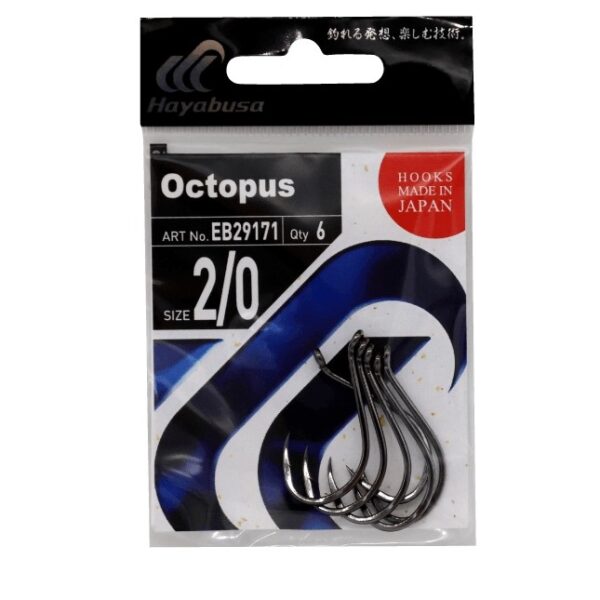 Hayabusa HBEK 562 Delikli Octopus Sinarit İğnesi Black Nikel 1/0