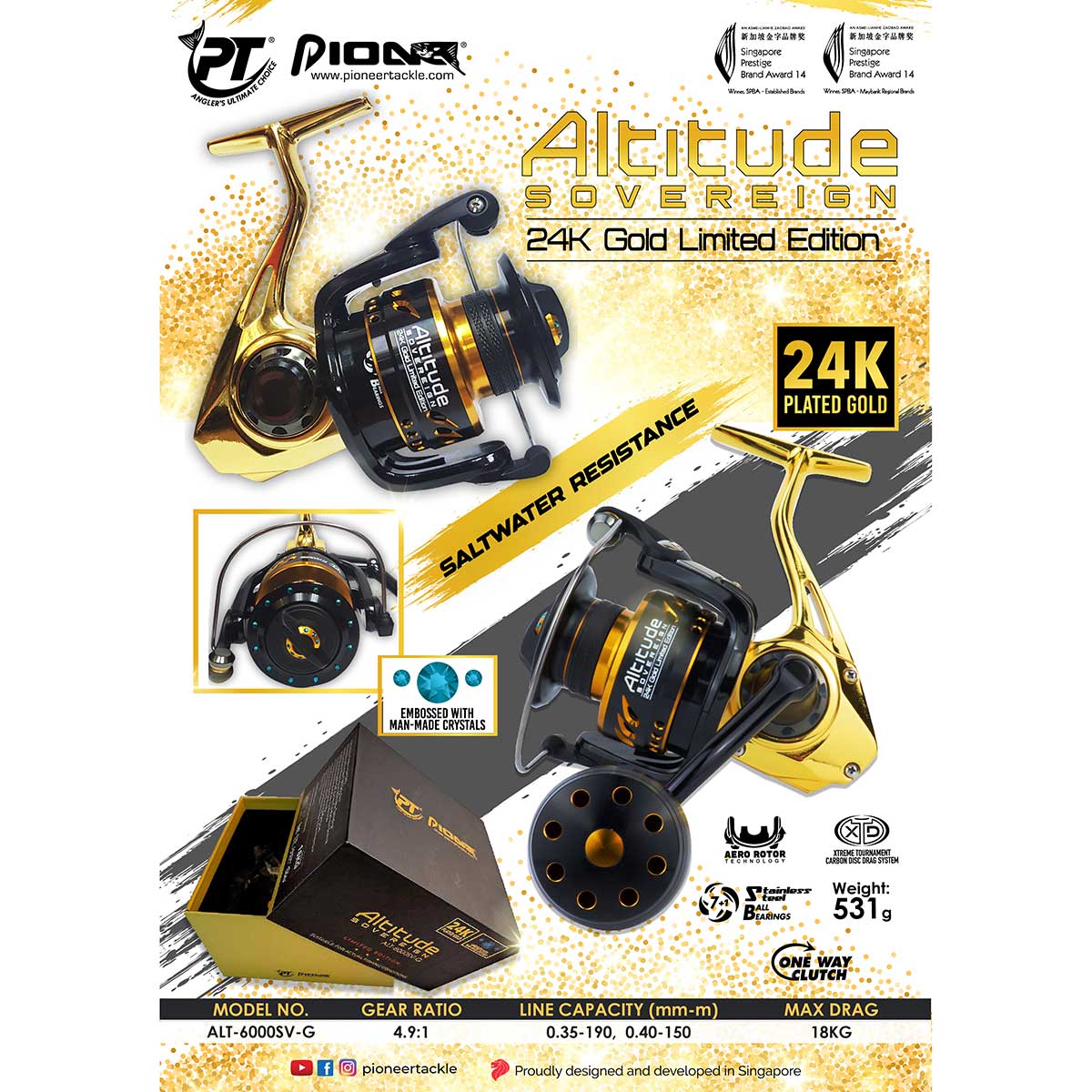 50001545 Pioneer Altitude Sovereign 24K Gold Limited Edition ALT-6000SV-G Jig Makinesi - Görsel 1