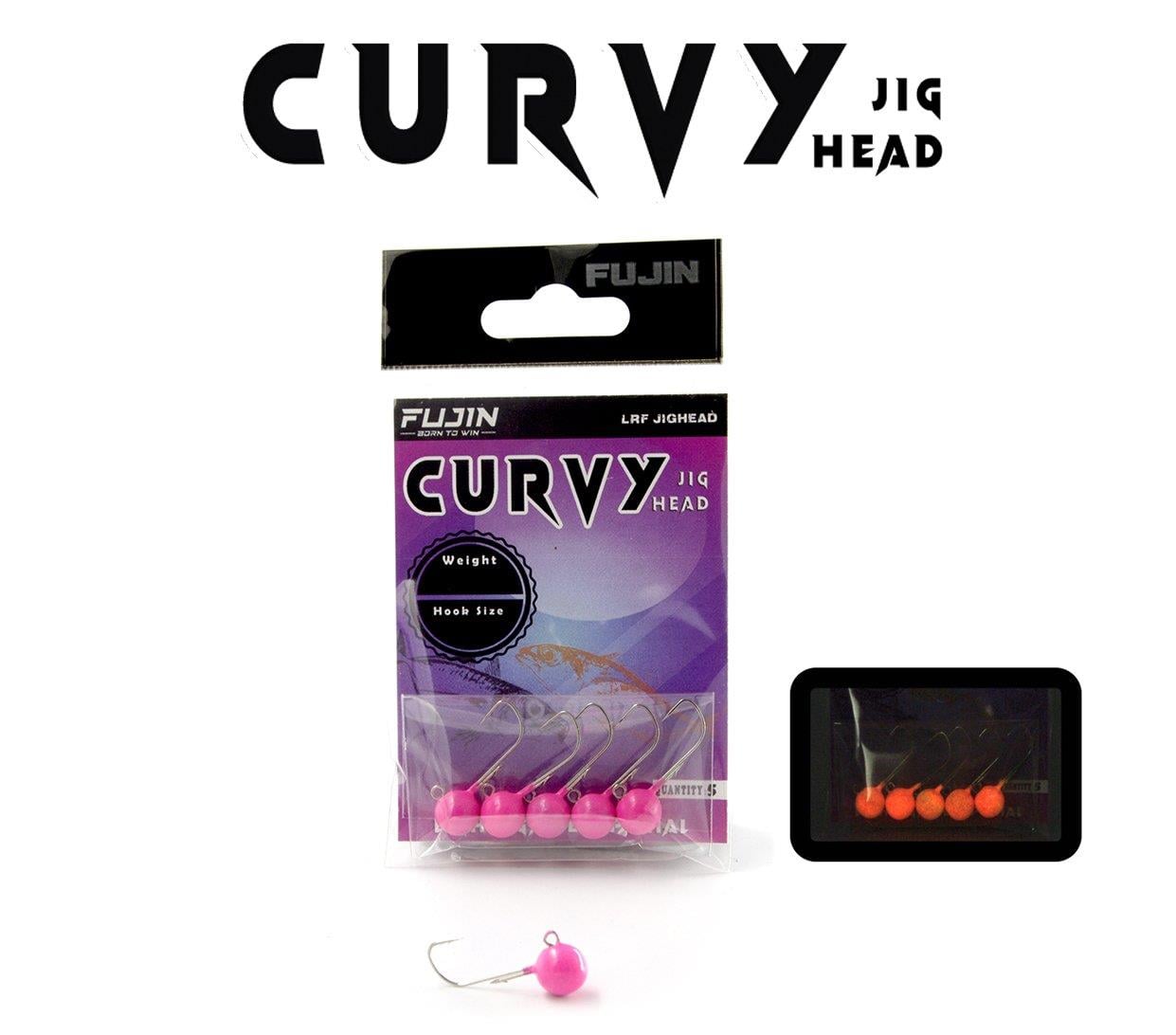 fujin-curvy-pink-glow-jig-head-f859 Fujin Curvy Pink Glow Jig Head - Görsel 1
